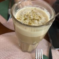 Pistachio latte  at Vegan Chouke in Brussels