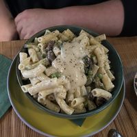 Vegan Parmesan pasta   at Vegan Chouke in Brussels