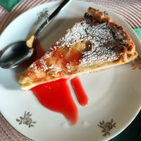 Rhubarb tart at Vegan Chouke in Brussels