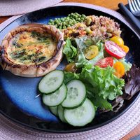 Quiche dish at Vegan Chouke in Brussels