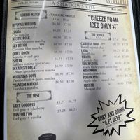 Menu  at Memento Mori Cafe in Portland