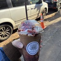 Vegan Jason Voorhees specialty drink❤️  at Memento Mori Cafe in Portland