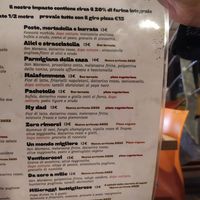 Part of the menu at Bella Vita Pizzeria  in Asti
