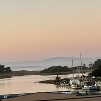 Take a walk around the 360-degree outdoor balcony for a beautiful sunset view of Humboldt Bay and Marina  at RoofTop in Eureka