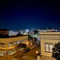 Rooftop views of Old Town Eureka from the outdoor seating terrace.  at RoofTop in Eureka