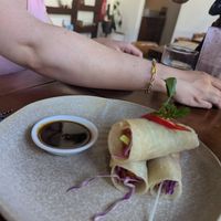 Mandarin Pancakes with BBQ Tofu at Ibu Susu in Ubud