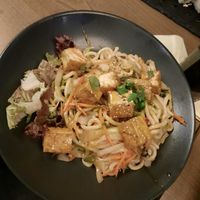 Udon with tofu and vegetables/avocado salad (both delicious and vegan labeled) at May Măn (Asia Fusion) in Garmisch-partenkirchen