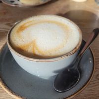 Oat Flat White at Caffi Bach Y Bocs in Llangefni