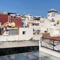 One of the lovely local views from the 360 degree terrace  at NBTAHOUSE in Tangier