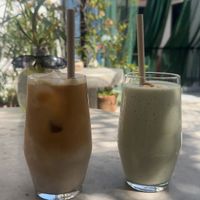 Almonddrink and iced latte   at NBTAHOUSE in Tangier