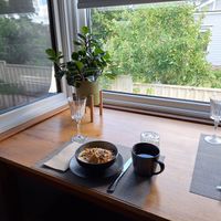 Selection of breakfast choices in room at Lovely Vegan Homestay in Newstead
