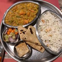  Egan platter, great curry  at Shree Indian Vegetarian Restaurant  in Haarlem