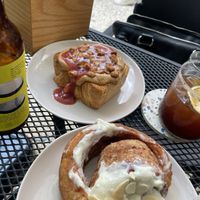 Ambos postres, café y kombucha   at MOMU in Merida