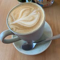 Oat lattee  at Fat Beagle Coffee Shop in Kangaroo Island