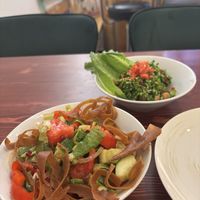 Fatiush and tabouleh   at Falafel Box in Yerevan