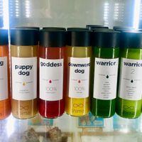 Fresh pressed juices at Shimis Yoga in Dubai