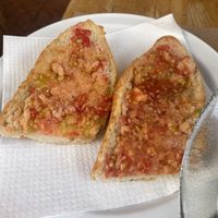 Tostada with tomate and olive oil  at Es Tap Nou in Ibiza