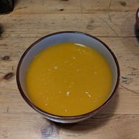 Sweet Potato Soup at Hamarakia in Jerusalem