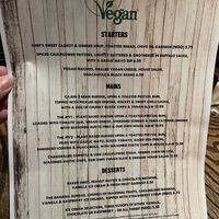 Vegan menu  at The Red Bar & Grill in Mansfield