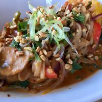 Thai noodle bowl at Mike's Cafe and Wine Bar in San Juan Island