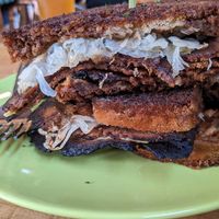 Reuben sandwich... Best I ever had! at Mike's Cafe and Wine Bar in San Juan Island