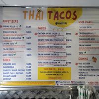 Menu at Thai Tacos - Waikiki in Honolulu