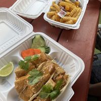 Vegan tofu tacos and fries   at Thai Tacos - Waikiki in Honolulu