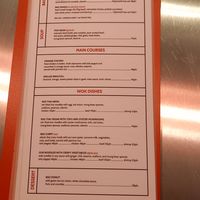 Food menu at Neon in Gdansk