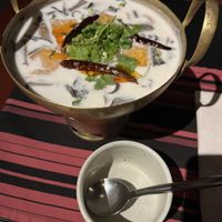 Tom Kha Gai with banana blossomms  at Let's Sea in Hua Hin