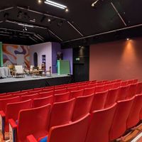 Old movie theater at Gisli Eirikur Helgi Kaffihûs Bakkabrædra in Dalvik