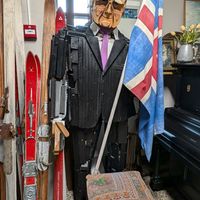 Quirky Icelandic decor at Gisli Eirikur Helgi Kaffihûs Bakkabrædra in Dalvik