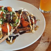 Tomato Bread is delicious!! at Burn 'Em Brewing in Michigan City