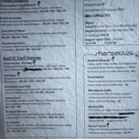 Menu starts with vegan options   at Totally Taco in Roatan