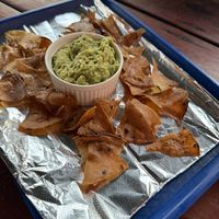 Guac and corn chips  The guac was very tasty!   at Totally Taco in Roatan