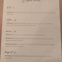 Vegan menu December 2024 at Trattoria Emilia in Melbourne