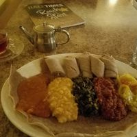 Vegetarian Sampler at Alem Ethiopian Village in Milwaukee