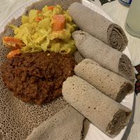 Cabbage and lentil entrees   at Alem Ethiopian Village in Milwaukee