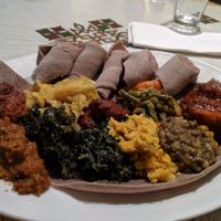Veg platter all vegan. at Alem Ethiopian Village in Milwaukee