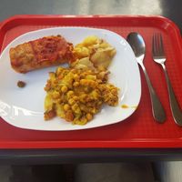 Food from the buffet at 108 in Ljubljana