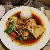 Tofu and Asian Kale with Black Bean Sauce at Dao Fu in San Diego