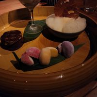 Vegan mochi and foamy dessert at Sensei by Nobu  in Lanai