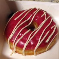 My White Chocolate Stripes donut at Donut Friend - Highland Park in Los Angeles