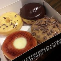 Creme brule, passion fruit, coffee and jelly filled at Donut Friend - Highland Park in Los Angeles