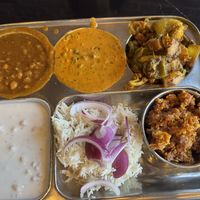 Thaali with some vegan dishes  at Punjabi Haveli in Brampton