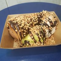 Choc hazelnut, matcha and tiramisu at Gelato Blue in Newtown