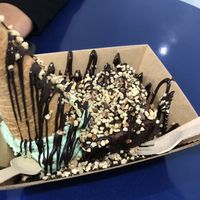 Mint chocolate chip brownie sundae at Gelato Blue in Newtown