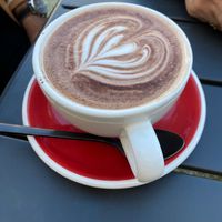 Oat milk hot chocolate  at Kooks Club in Hendaye