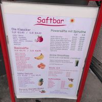 Juice menu at Victory Sun in Freiburg
