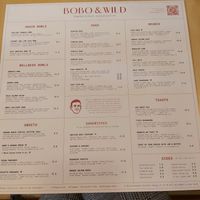 Menu at Bobo & Wild - East Village in East London