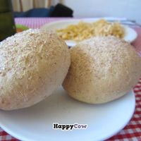 pan integral / wheat rolls at Comedor Familiar Vegetariano in Mexico City